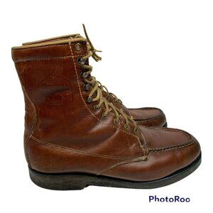 Vtg Dexter Men's Logger Boots Size 9W Armortred Soles Rugged Leather Lace Up USA